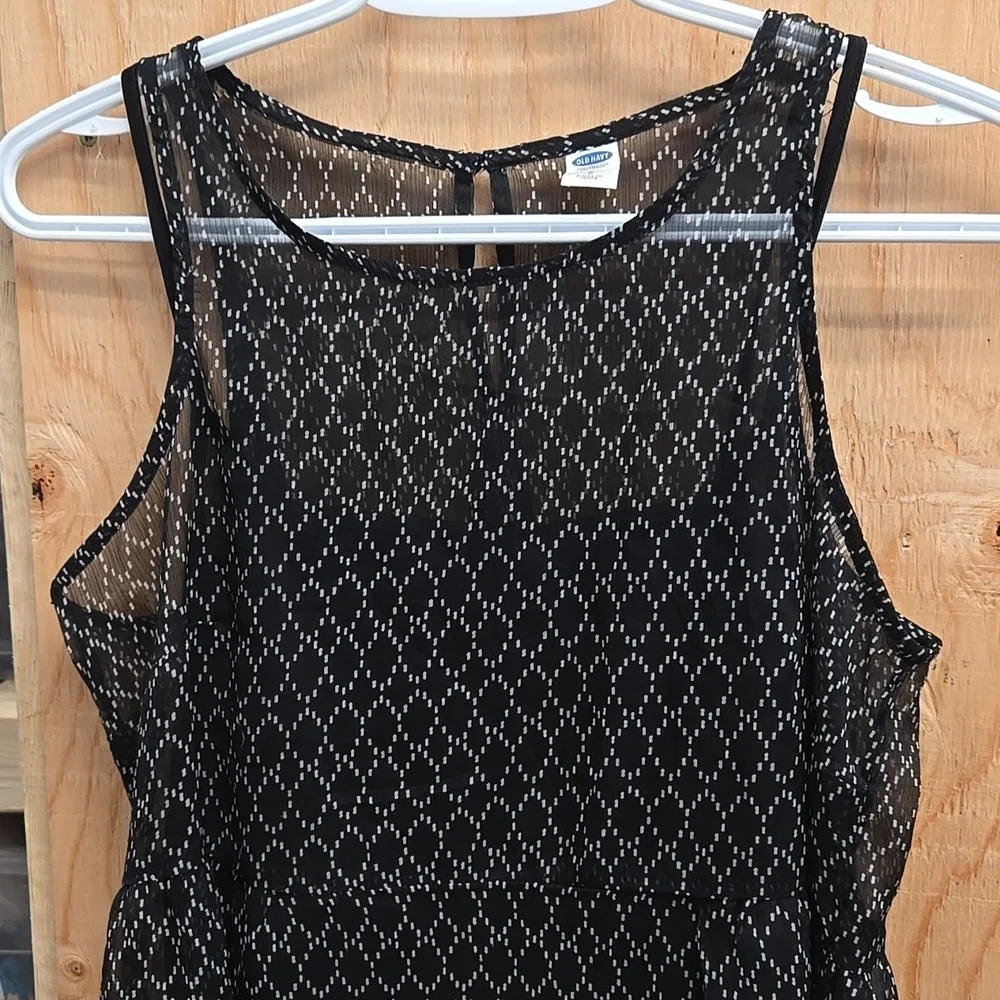 Old Navy Size S Black and White Tank Top Blouse - Picture 2 of 9